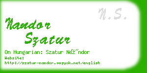 nandor szatur business card